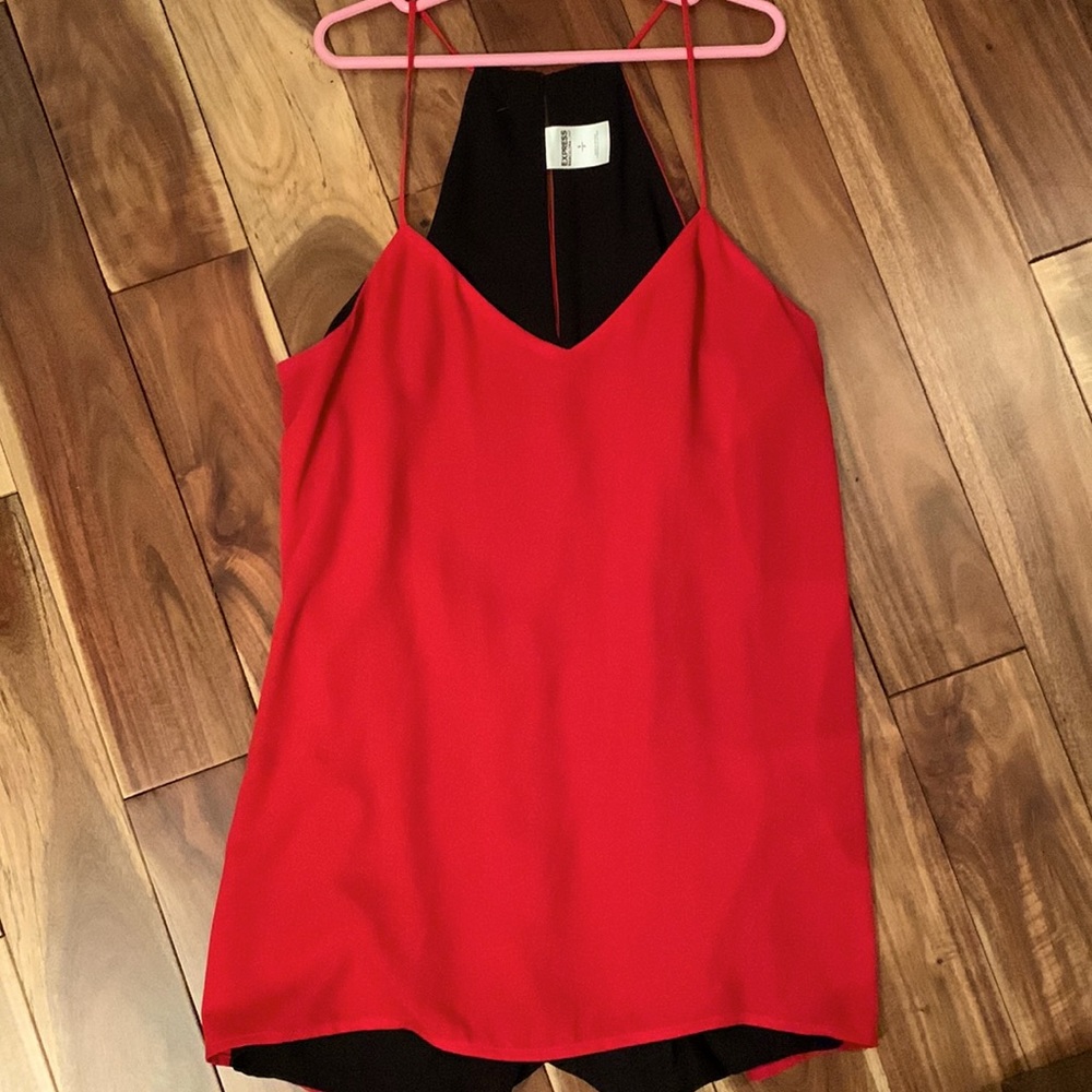 Reversible red and black tank top